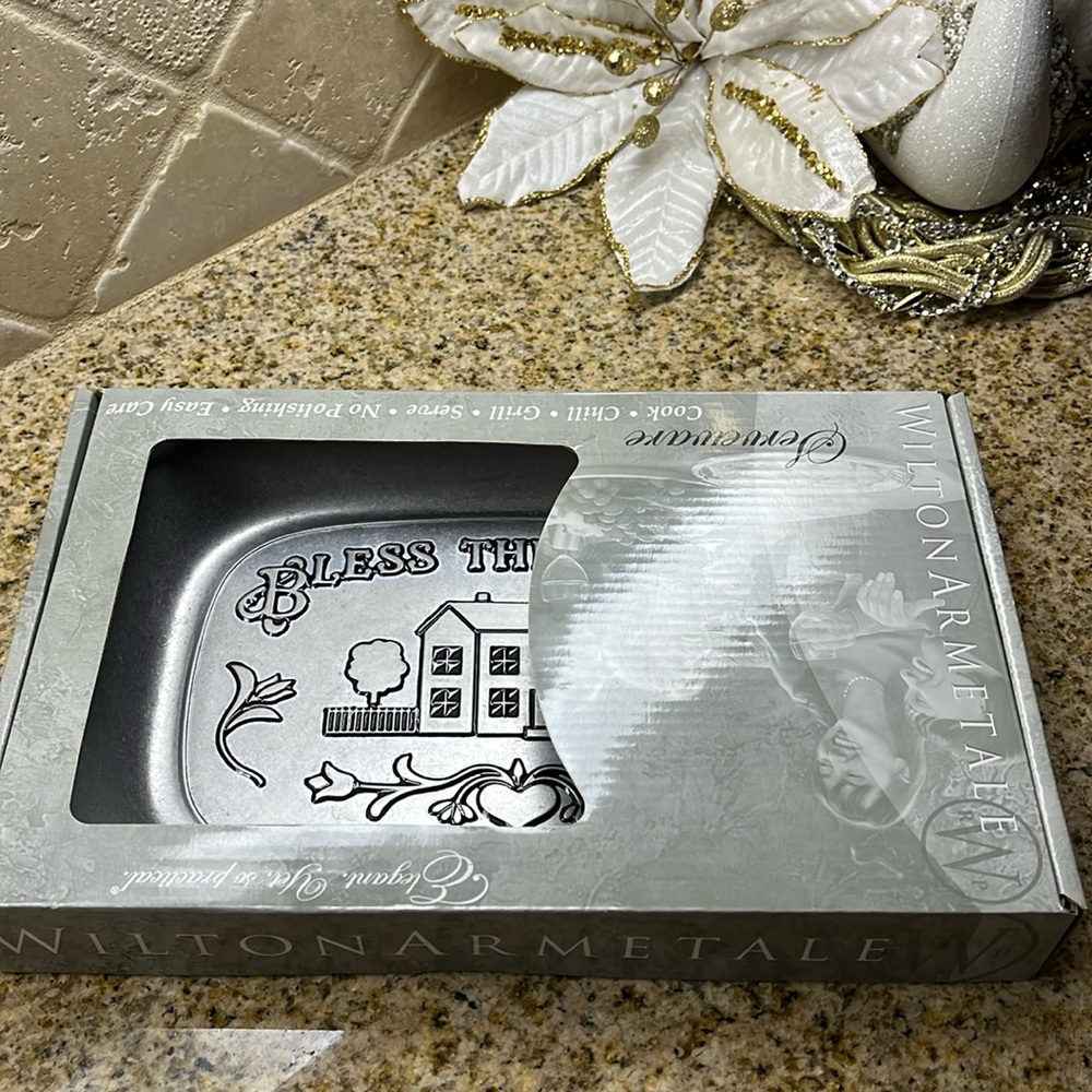 Wilton Armetale serverware new in box. Bless this house.